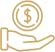 Hand holding coin icon representing affordable dental care and financial services at Bartlesville Dental Studio.