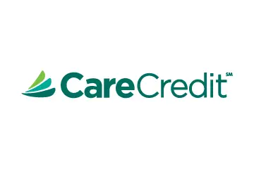 CareCredit logo with teal waves and text, payment option for dental services